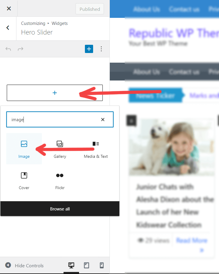 choose image option to upload